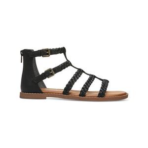 ZODIAC Womens Black Woven Camelia Round Toe Zip-Up Gladiator Sandals Shoes 5.5 M